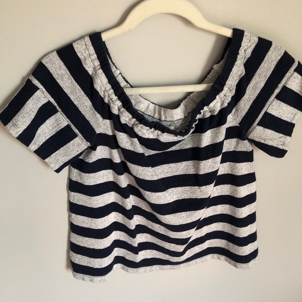 Madewell Soft Stretch Stripe Sweatshirt Top - Picture 2 of 8